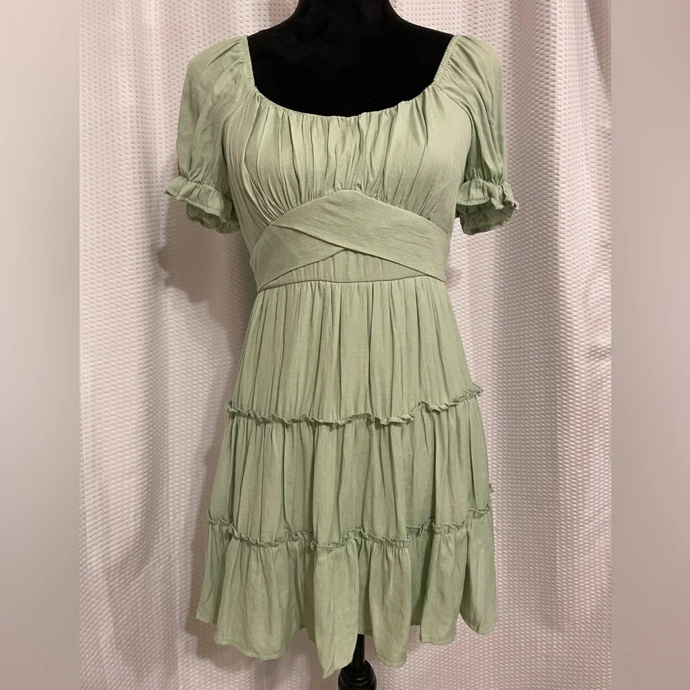 Mint Green Scoop Neck Earthy Elven A-line Dress Size Medium NWT